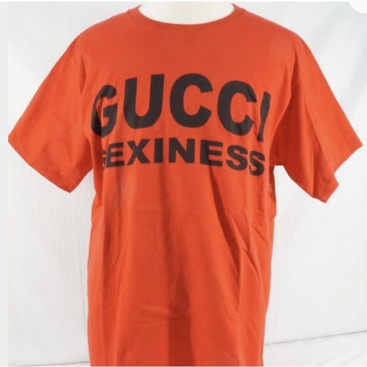Gucci Short-sleeved T-shirt Size S 175/92A Orange Logo print Men's