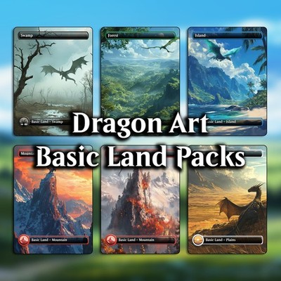 Dragon Basic Lands Custom Alt Art MTG Basic Land Card