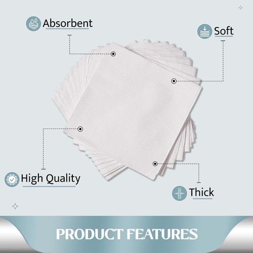Paper Lunch Napkin 500 Count. 1 Ply Disposable Lunch Napkins, (CELunchNapkinW... - Picture 3 of 7