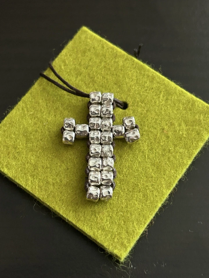 Dodo Pomellato 20 Granelli argento Originale fuori produzione -Forma di Croce - Immagine 2 di 4