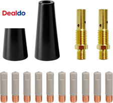 14Pcs Flux Core Gasless Nozzle Welding Kit with Non-Stick Coating; Ceramic Weldi