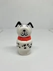 Vintage Fisher Price little people white spotted Dalmatian dog red collar