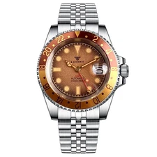Tandorio 40mm For Japan NH34A GMT Auto Mechanical Diving Men Watch  20ATM Lume