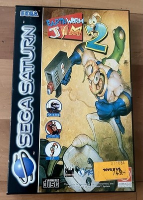 Earthworm Jim 2 (Sega Saturn, 1996)   PAL Version   Rarität mit UK Sega-Inlay