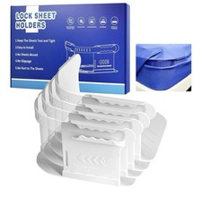 4 Pack Lock Sheet Holders, Bed Sheet Holder, Secure Bed Sheets Firmly in Place