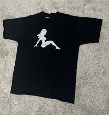 Vintage 90s Balzout Mudflap Girl T-Shirt Mens XL Black Single Stitch USA Made
