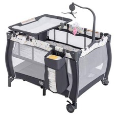 Cuna De Bebe Para Junto Cama Plegable Portatil Con Musica Y Juguetes Giratoria