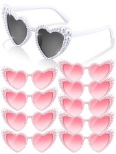 10 Pcs Bachelorette Party Sunglasses Pearl Heart Shaped Sunglasses Bridesmaid...