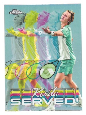 2024 Topps Chrome Tennis Tradin Card Served! Sebastian Korda