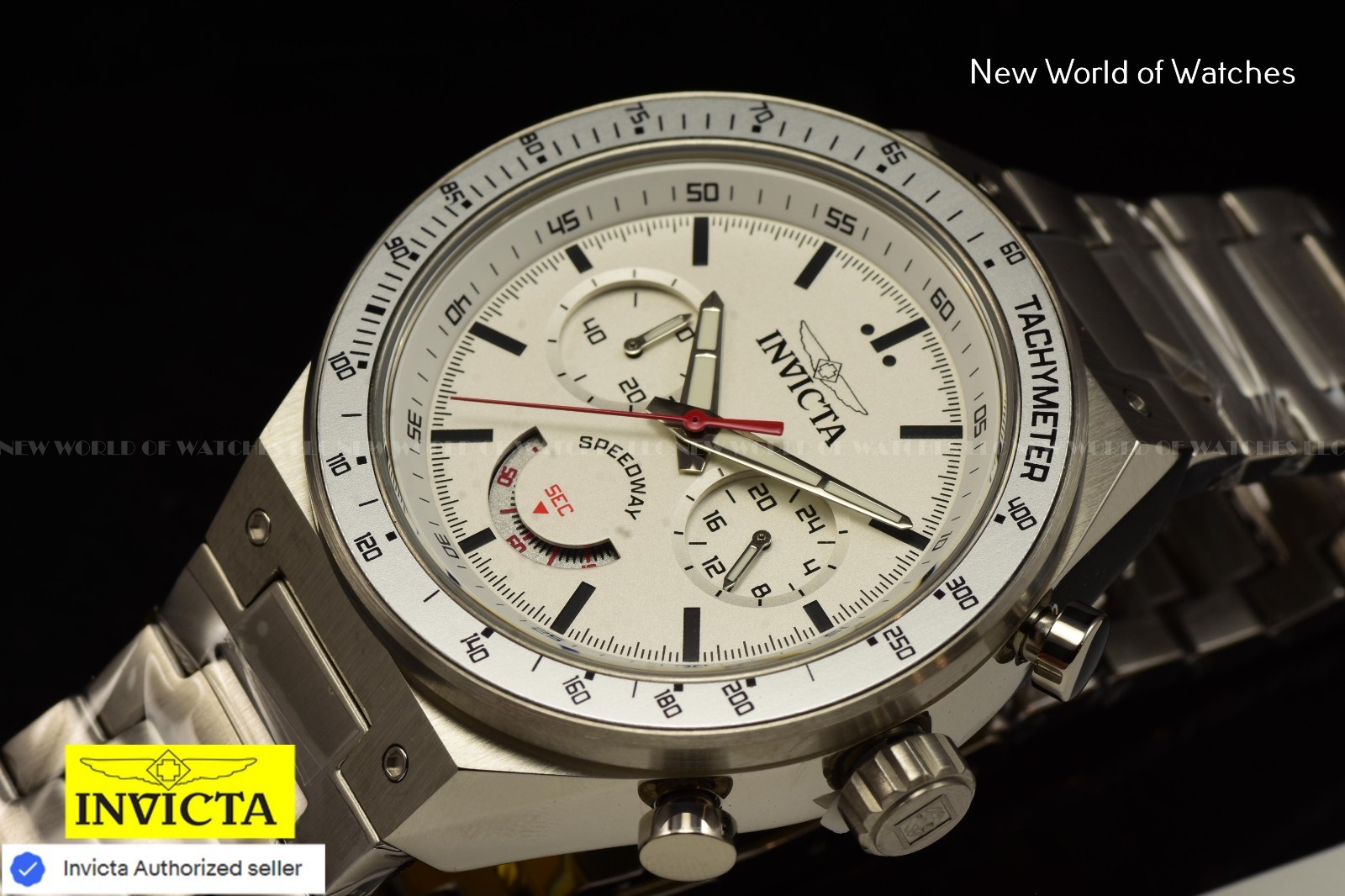 Invicta Men&apos;s SPEEDWAY 44mm Dial Quartz Stainless Steel TACHYMETER Watch