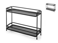 H&h 2-Etagen Aufbewahrungsbox Aus Schwarzem Eisennetz Cm 26X10X20,5