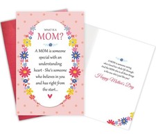 Heartfelt Mothers Day Card for Mom, Thoughtful Mother's Day Gift from Daughter..