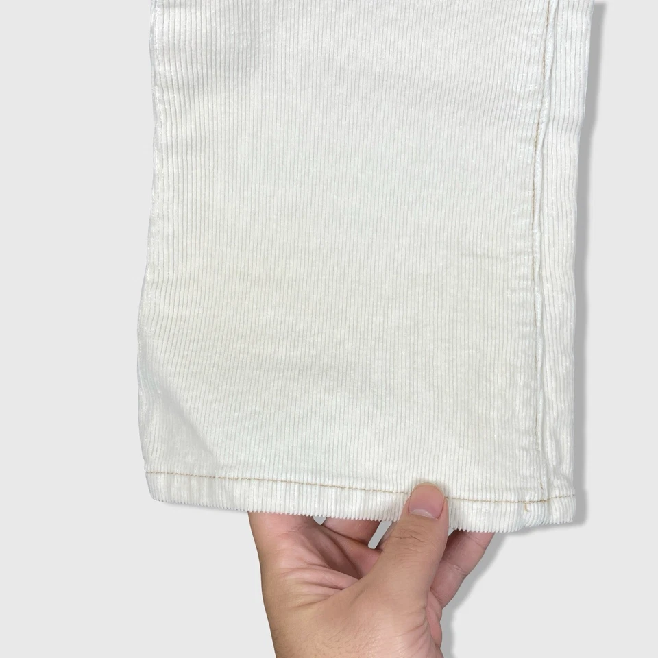 Pantalones Y2K Abercrombie Fitch Pana Bootcut Niñas 12 Blanco Tiro Bajo Romántico Foto 2 de 4