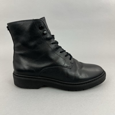 Clarks Witcombe Hi Black Leather Ankle Zip Lace Combat Gothic Punk