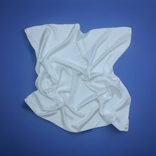 CASUAL 100 Silk Hand-rolled Scarf In Solid White 34"/34" GOOD.CON