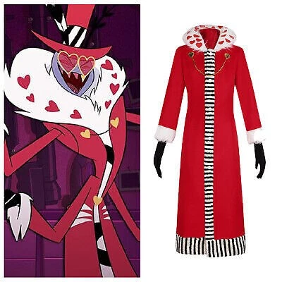 Cappotto lungo Hazbin Hotel Valentino Cosplay Joel Perez Halloween frangivento accappatoio cappello