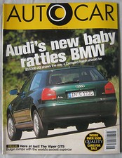 AUTOCAR magazine 26 June 1996 featuring Chrysler Viper GTS, Renault, Audi