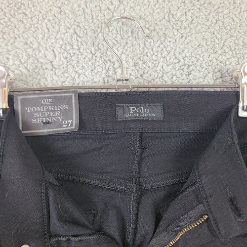 Neu Polo Ralph Lauren Tompkins Super Skinny Jeans Schwarz Sexy Größe 27R - Bild 3 von 8