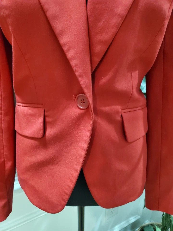 Женский однобортный блейзер Apostrophe красный полиэстер с длинным рукавом размер 2 - Изображение 3 из 4