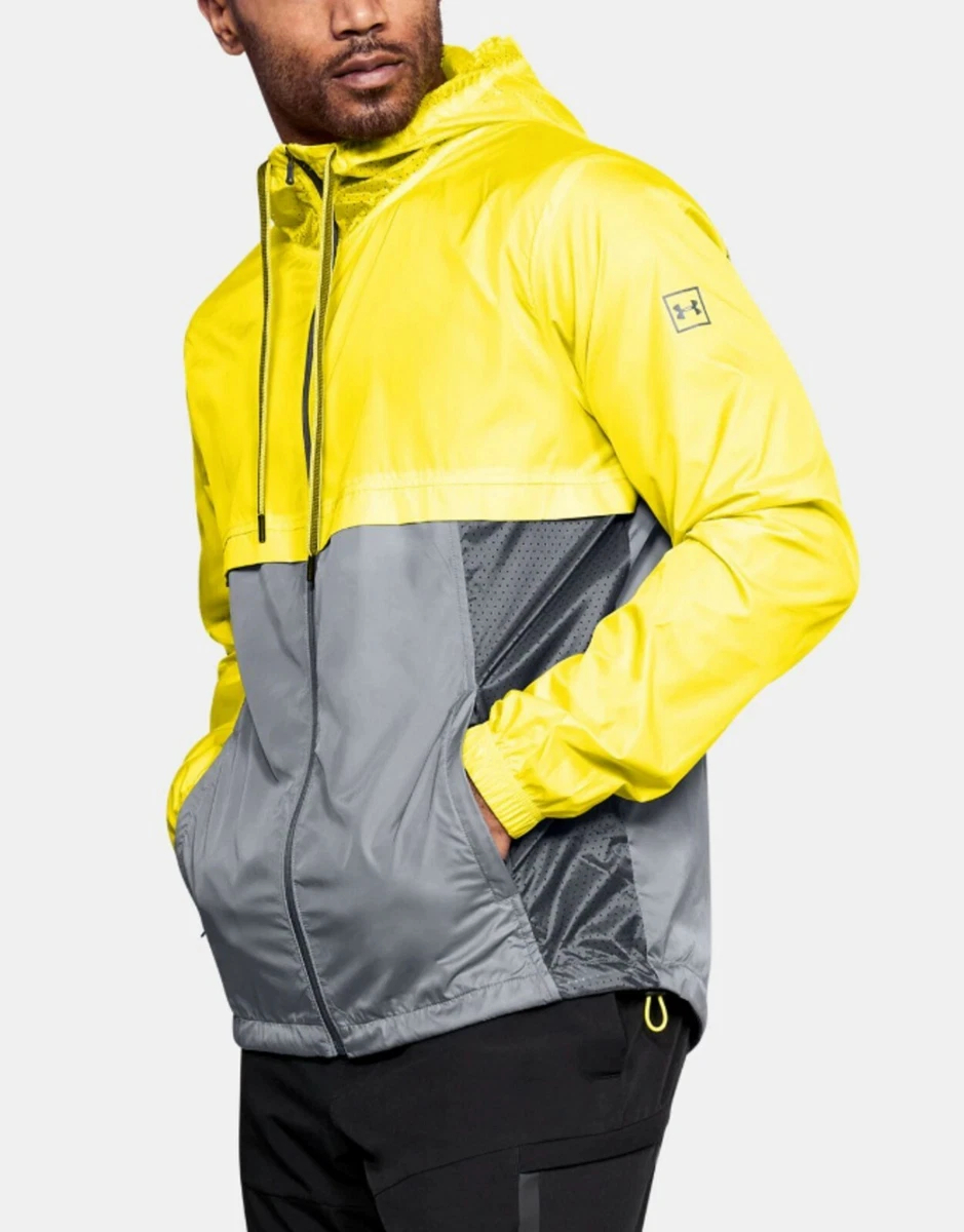 Under Armour Men's Grey UA Sportstyle Windbreaker Lightweight Zip Hood Jacket