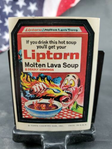 Topps Wacky Packages Stamp Card Sticker Liptorn Molten Lava Soup FREE SHIPPING!! - Zdjęcie 1 z 2