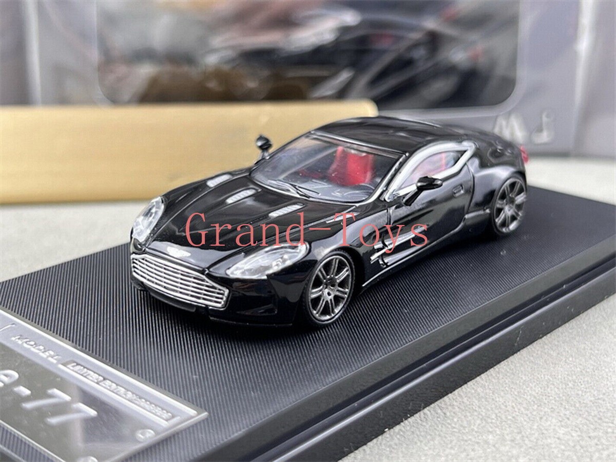 MJ 1/64 Scale Aston Martin ONE77 Black Diecast Car Model Toy Gift