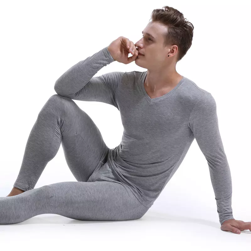 Thermal Underwear for Men Ultra Thin Long Johns Set Warm Base Layer for Cold