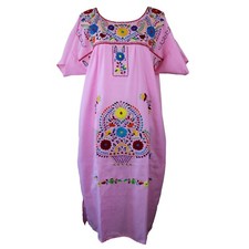 3XL Assorted Plus Size Peasant Hippie Boho Tunic Hand Embroidered Mexican Dress