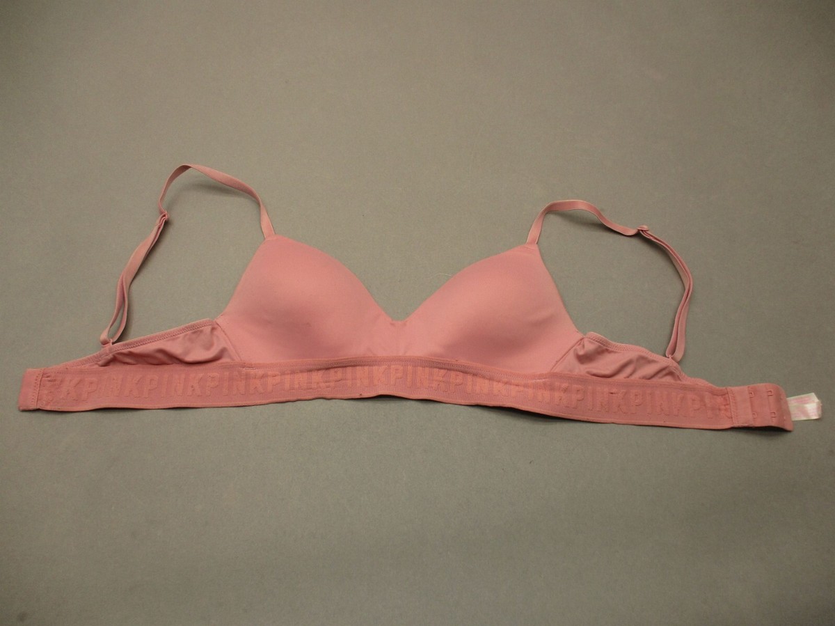 34A Victorias Secret Pink Womens Peach Lined Wireless Back Closure