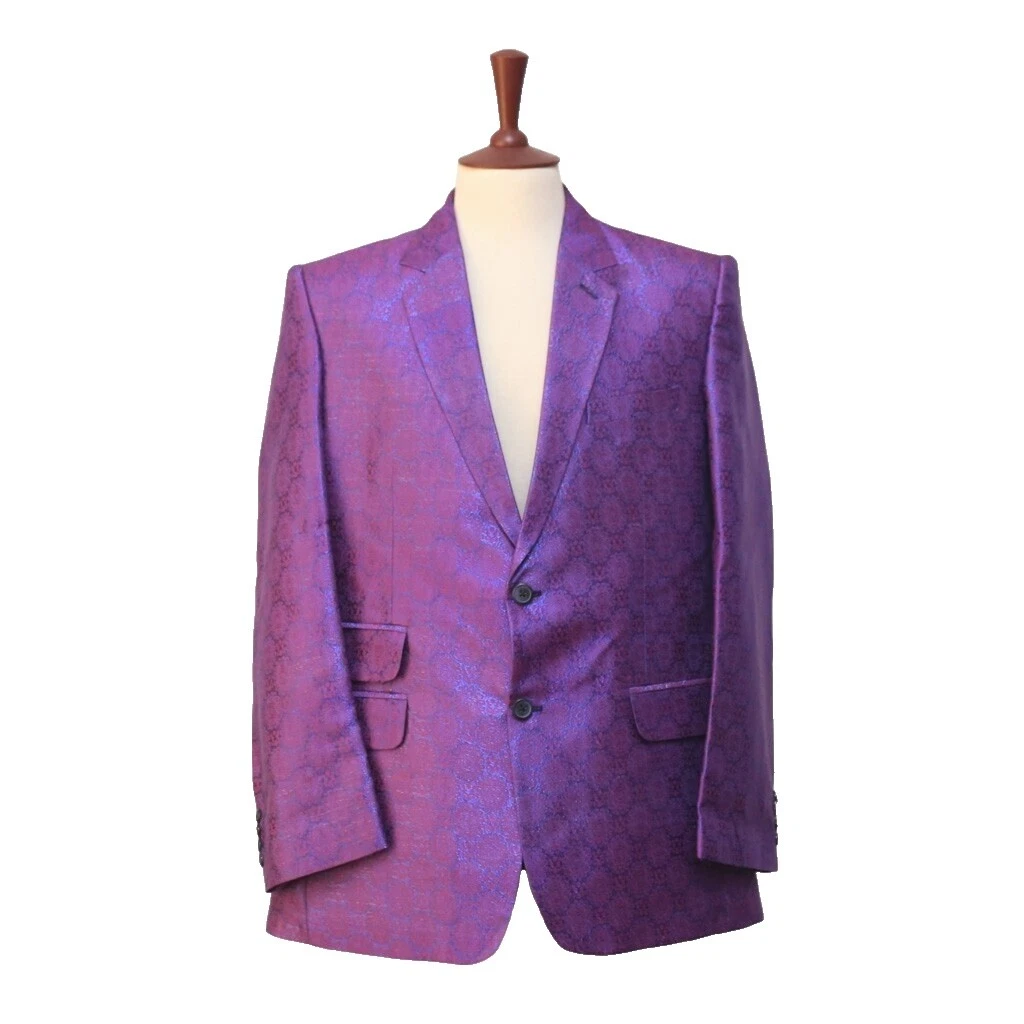 Silk Geometric Suit Jackets for Men