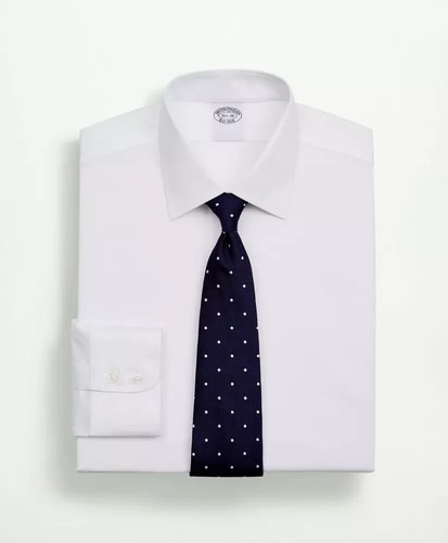 BROOKS BROTHERS Stretch Supima Cotton Twill Ainsley Collar Dress Shirt 15.5/33