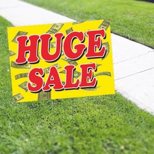 Huge Sale Yard Sign Stake Indoor/Outdoor Shop Store Business Sale Coroplast Sign