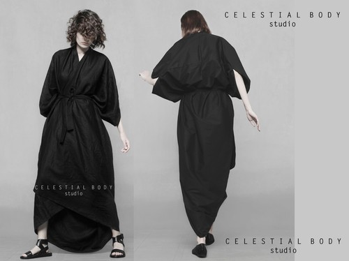 Japanese Avant garde Linen Cocoon Cardigan. Kimono Cardigan. Linen kimono duster - Picture 7 of 64