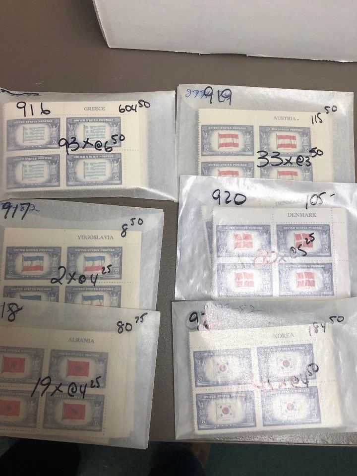 909-21 Overun Country Plate Blocks Cat Value $1773 - Image 3 of 3