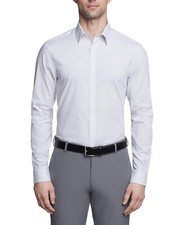 Calvin Klein Men's Steel Plus Slim Fit   Dress Shirt, Taupe Multi, 14.5 32/33US