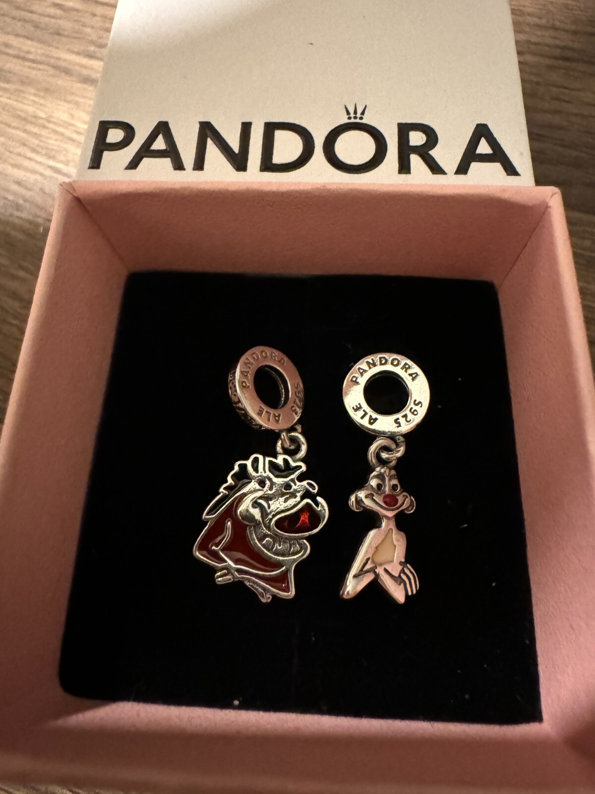 PANDORA Disney Timon and Pumbaa Silver Charm 799643C01