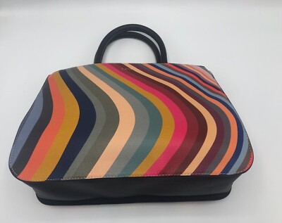 PAUL SMITH SWIRL Women's Leather stripe 'Double Zip' Tote