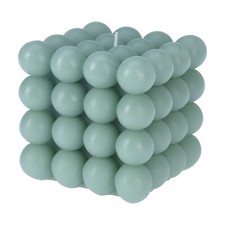 Deko Bubble Kerze Grün Groß 10 x 10 cm Bubblekerze 630g Eckig Dekokerze