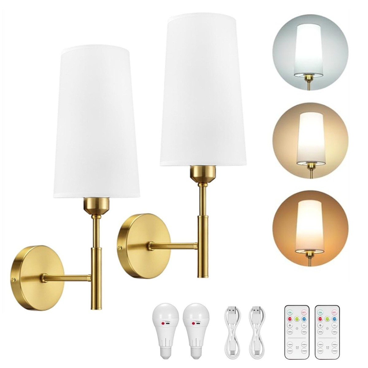 Battery Operated Wall Sconces Set Of 2, Rechargeable Sconces Wall Decor - View #6