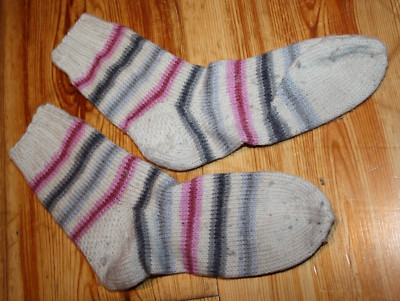 selbstgestrickte Socken * Gr. 33 - 34 * warme Wollsocken Handmade Selfmade