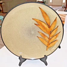 LOT 7:L@@K! Home Trends "Island Leaf" BIG DINNER Plate 11 3/8" Browns/Amber SALE