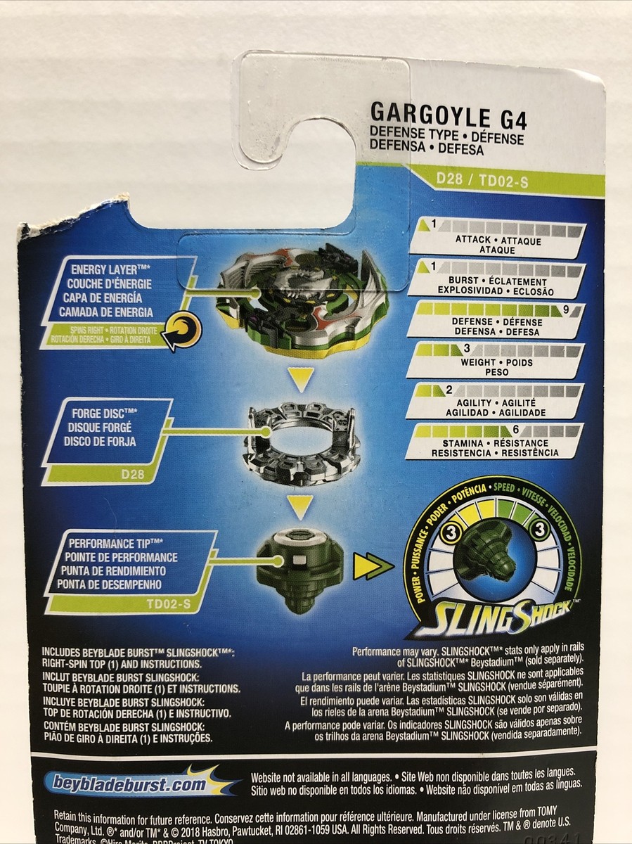 Beyblade Burst Turbo Slingshock Single Battling Top Gargoyle G4