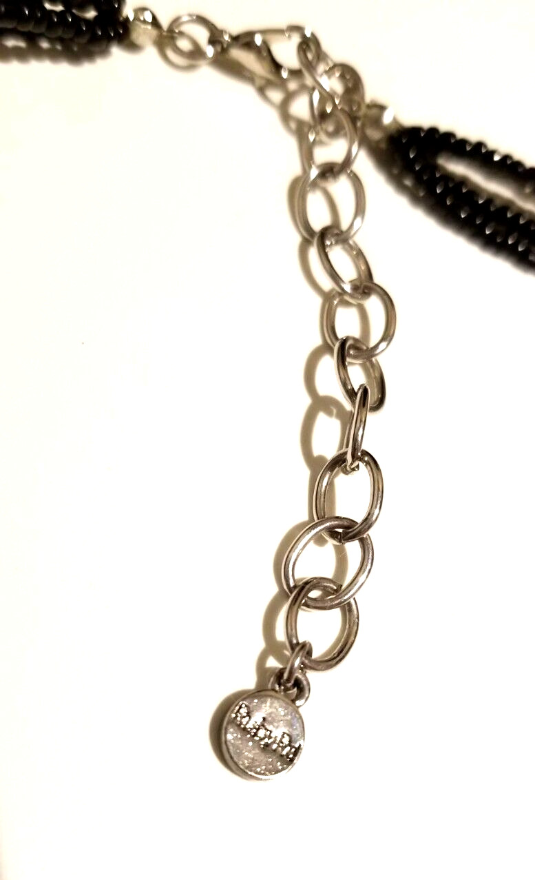 **Ruby Rd Large Silver Black Geometric Modernist Pendant Necklace**