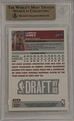【topps】 レブロン・ジェームズ  RC 2003-04 Topps Chrome Black Refractor Lebron James RC /500