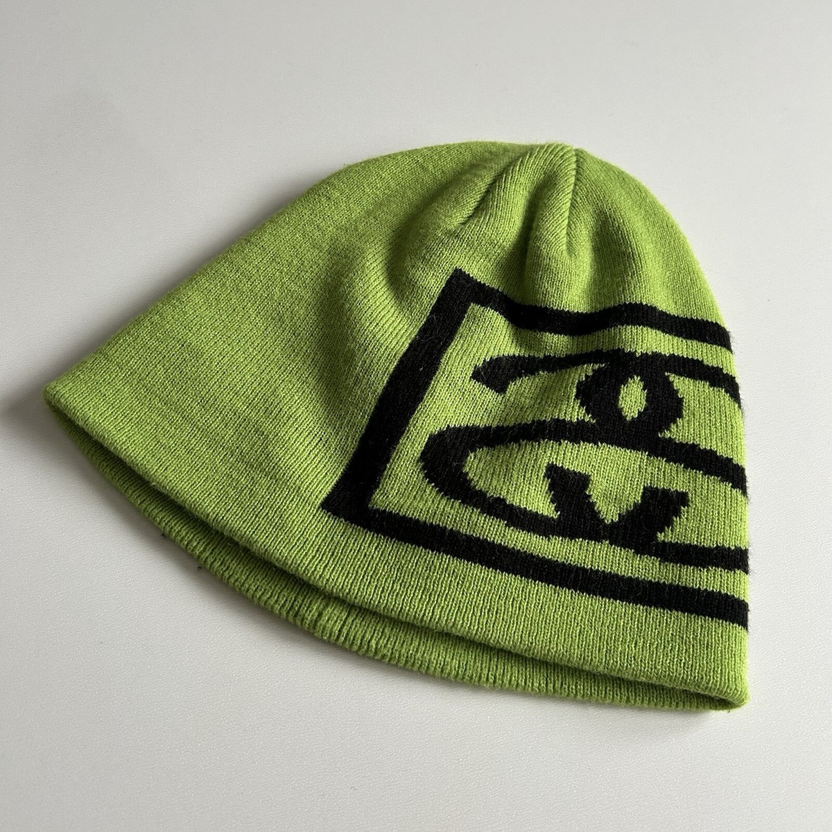 Stussy SS Link Logo Graphic Skully Beanie Neon Green OSFA Rare