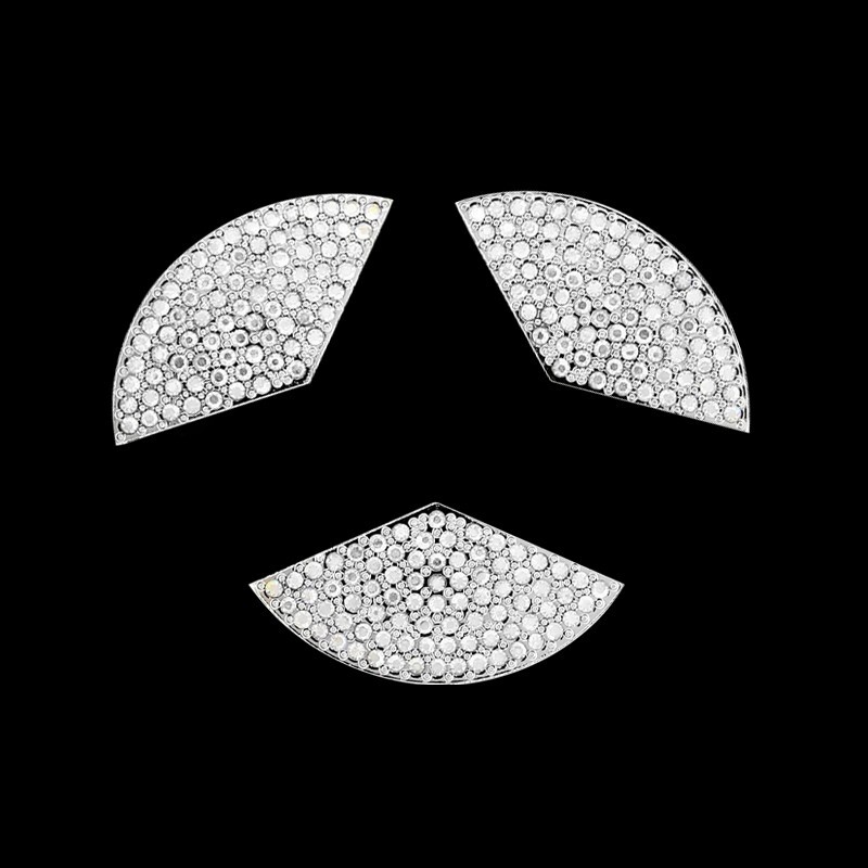 Car Steering Wheel Center Emblem Trim Diamond Studded Sticker For Mercedes Benz