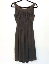 ZARA Basic Women's Brown Dress Elastic Waist Lightweight Flowy Size XS