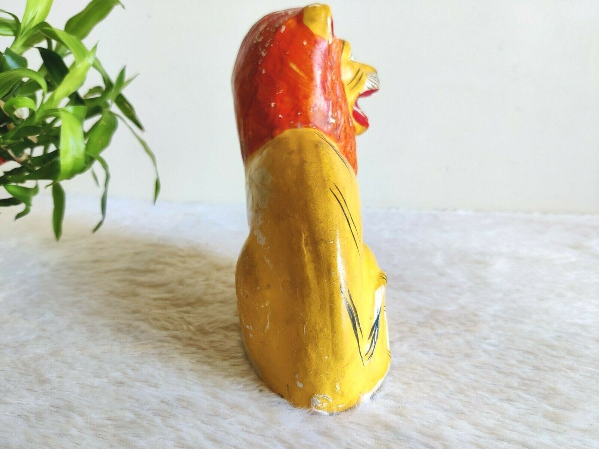 lion ( セール中　 様用 1920s Vintage Handmade Hand Painted Lion Figure Statue Decorative