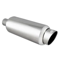 DC SPORTS UNIVERSAL STAINLESS SLANT TIP MUFFLER 2.25" INLET / 3.25" OUTLET
