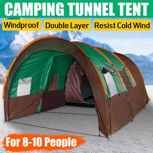 8-10 Person Family Camping Tunnel Tent Waterproof Shelter